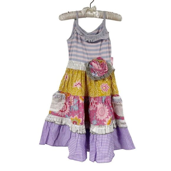 Girls NWT Mustard Pie Magnolia Pie Ruffled Tiered Dress Size 4 - Picture 1 of 8
